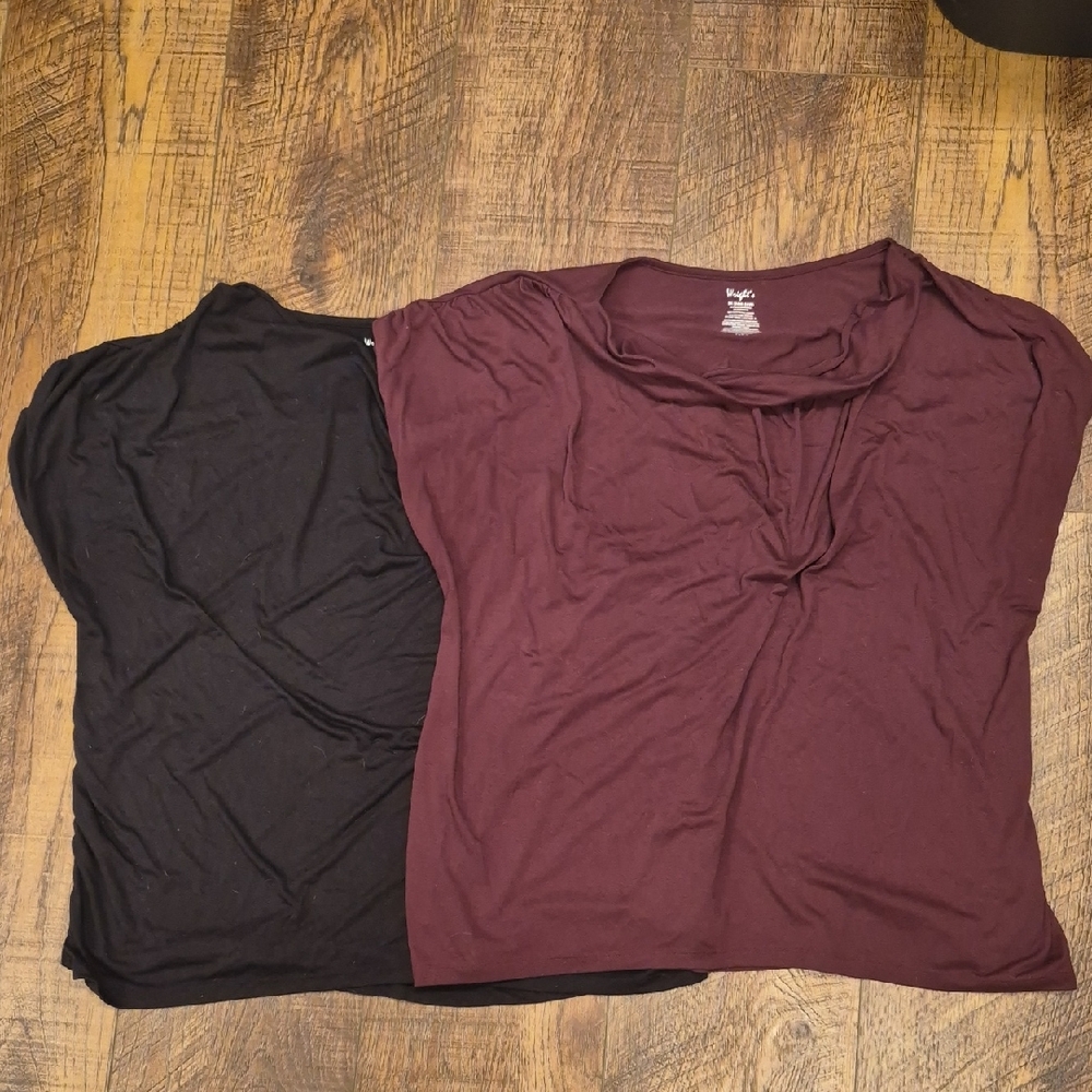 Wright's 3X Women's Top With Cowl Neck Ruched Sleeves Bundle